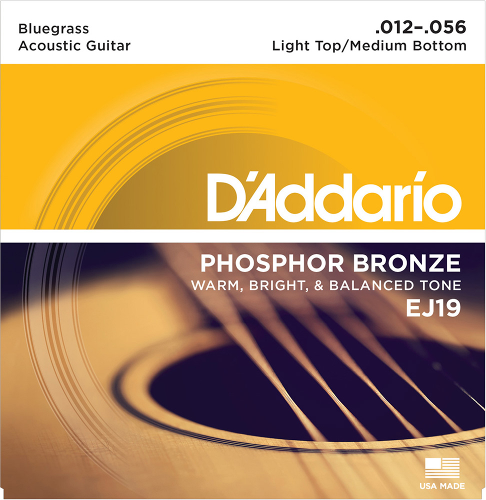 ダダリオ アコースティックギター弦（Bluegrass L. Top/M. Bottom.012-.056） D'addario PHOSPHOR BRONZE EJ-19(DADDARIO)返品種別A