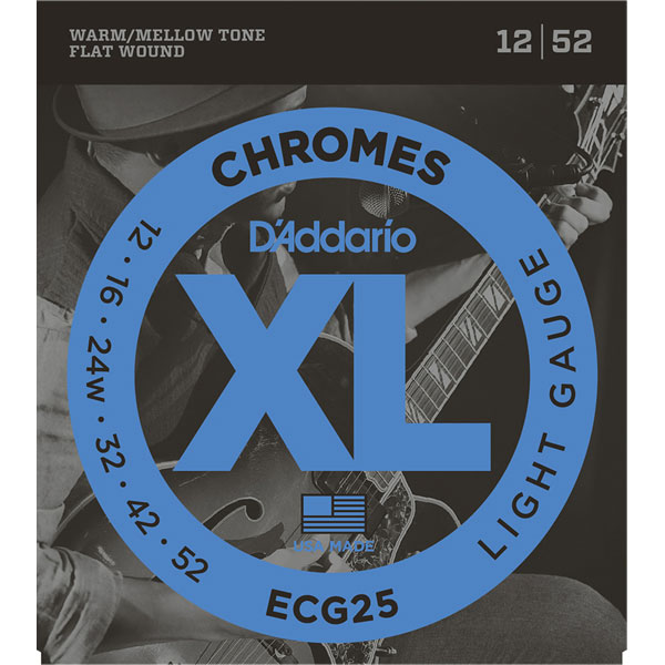 ダダリオ ECG-25(DADDARIO) エレキギター弦（Light.012-.052）XL CHROMES (FLAT WOUND)[ECG25DADDARIO] 返品種別A