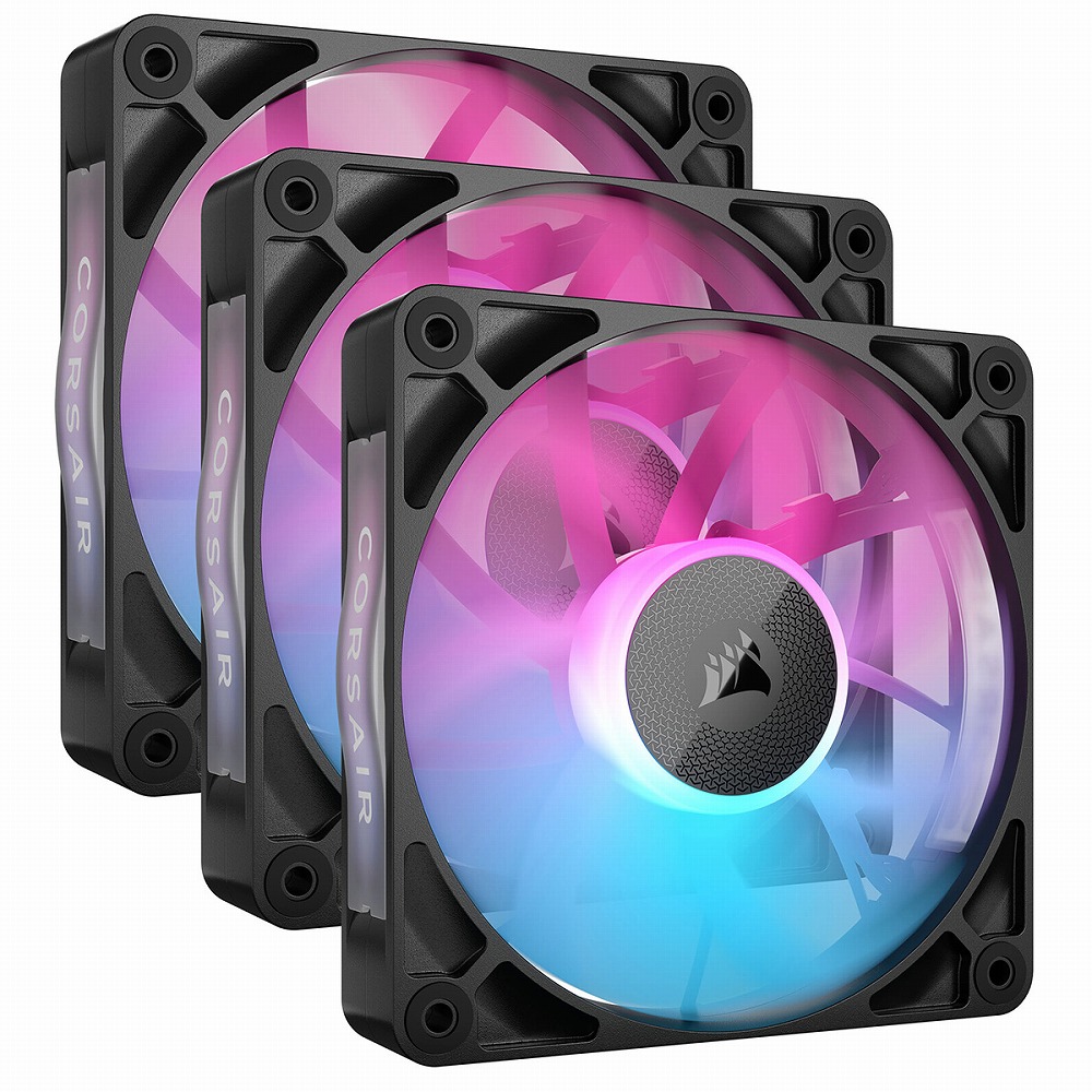 CORSAIR（コルセア） CO-9051018-WW PWMファン iCUE LINK RX120 RGB Triple Fan Kit（ブラック）[CO9051018WW] 返品種別B