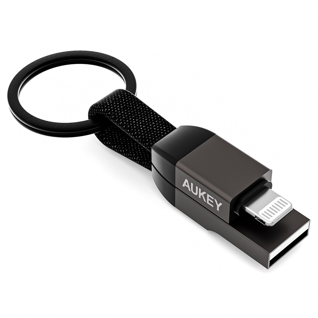 AUKEY CB-AKL6-BK キーホルダー型 USB-A to Lightningケーブル 0.1m[CBAKL6BK] 返品種別A