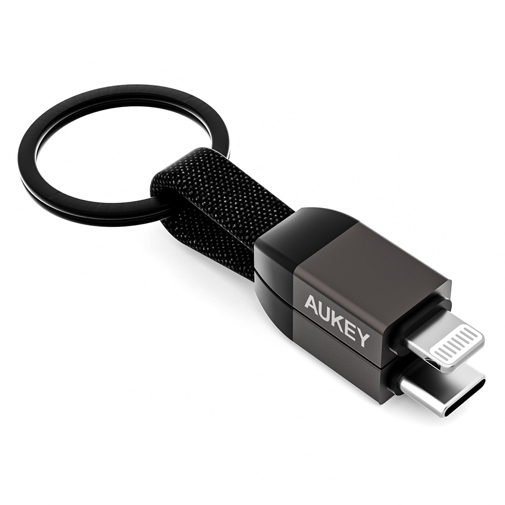 AUKEY CB-CL16-BK キーホルダー型 USB-C to Lightningケーブル 0.1m[CBCL16BK] 返品種別A