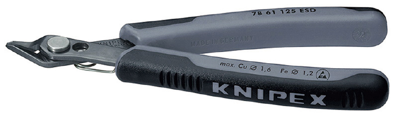 クニペックス 78 61 125 ESD エレクトロニクス スーパーニッパー 125mm 静電気防止 (台紙付き)KNIPEX[7861125ESDKNIPEX] 返品種別B