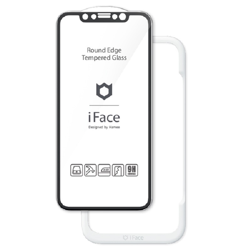 Hamee 41-890363 iPhone 12 Pro Max用 画面保護シート ラウンドエッジ強化ガラス IFACE（ブラック）[41890363] 返品種別A
