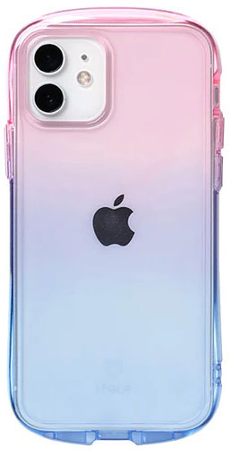Hamee 41-941782 iPhone 12/12 Pro（6.1インチ）用 iFace Look in Clear Lollyケース（ピーチ/サファイア）[41941782] 返品種別A