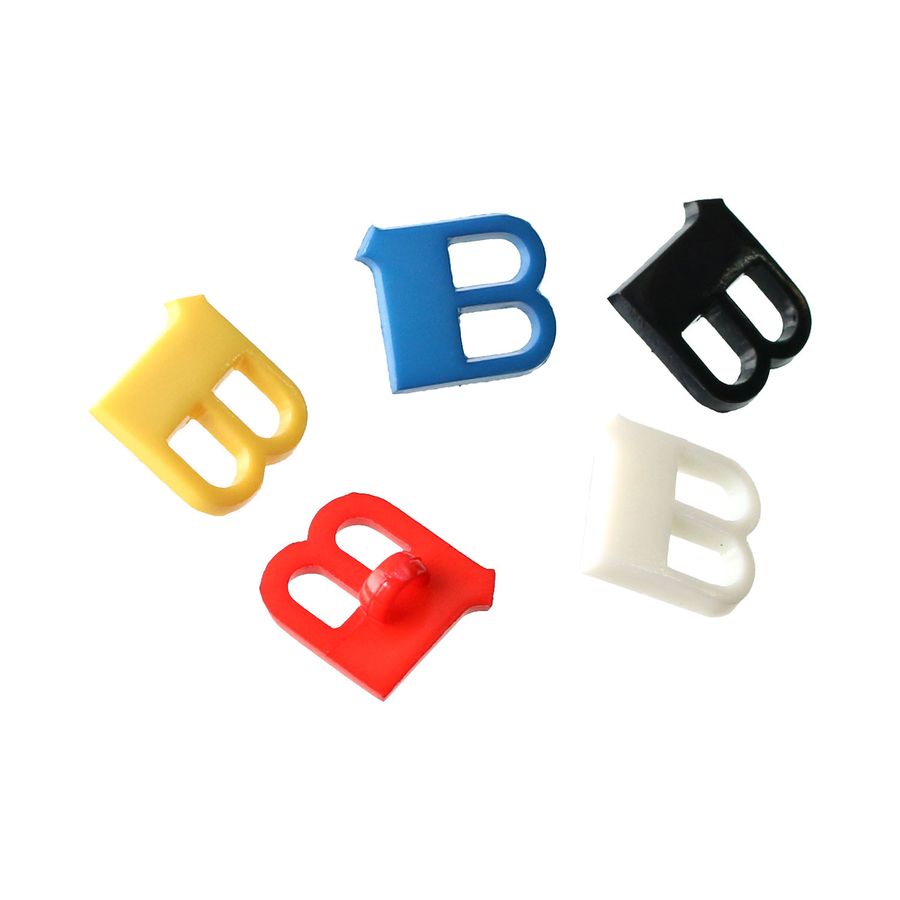 NBK CG-B(エヌビ-ケイ) アルファベットボタン・B(直径18mm)(黒・白・赤・青・黄)[CGBエヌビケイ] 返品種別B