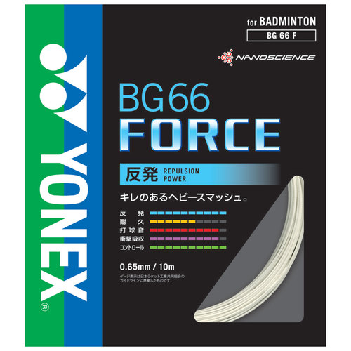 ヨネックス YONEX BG66F 004 バドミントン ストリング BG66 フォース（イエロー・0.65mm）YONEX BG66 FORCE[YONEXBG66F004] 返品種別A