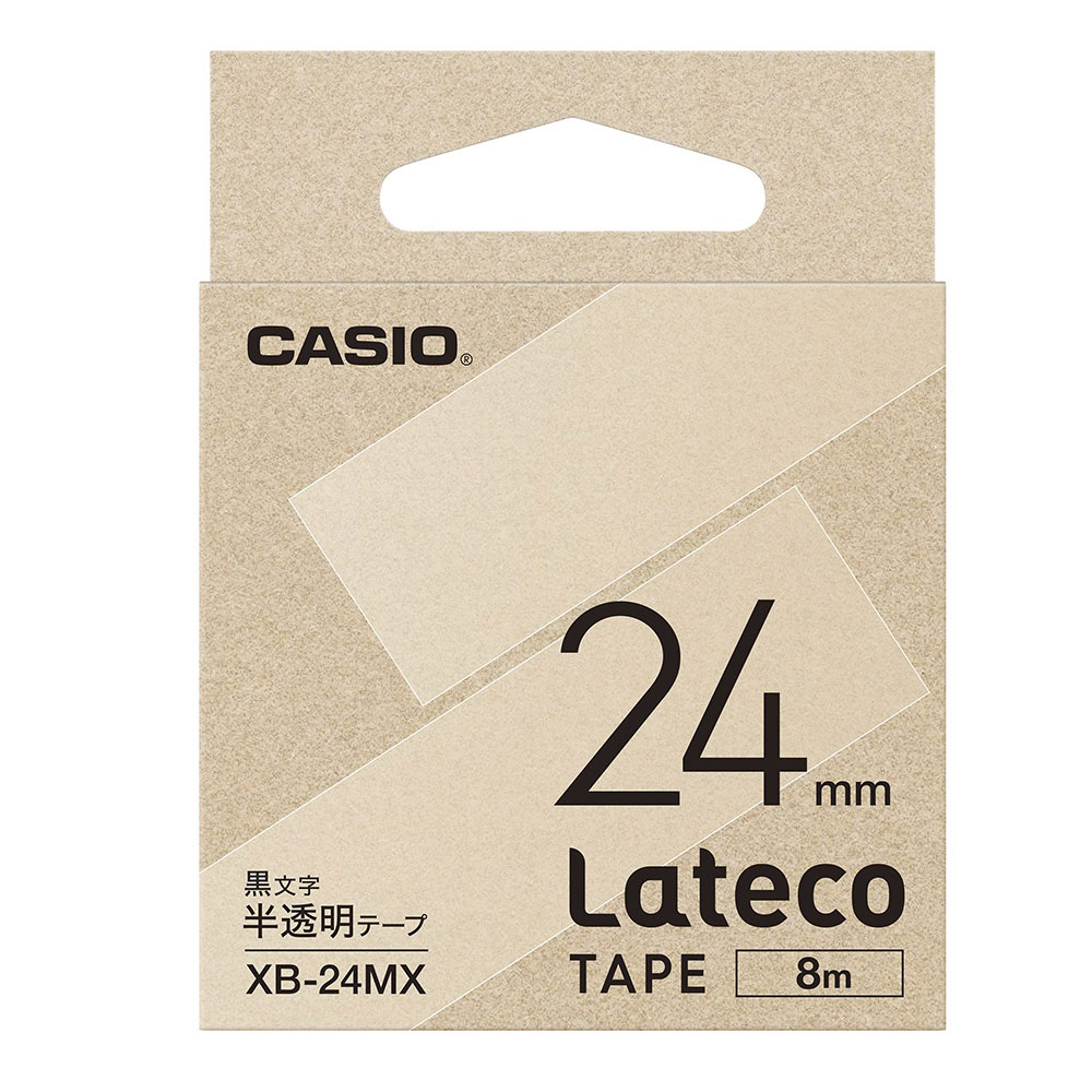 カシオ XB-24MX ラテコ詰め替え用テープ（24 幅/半透明テープ/黒文字）CASIO Lateco[XB24MX] 返品種別A