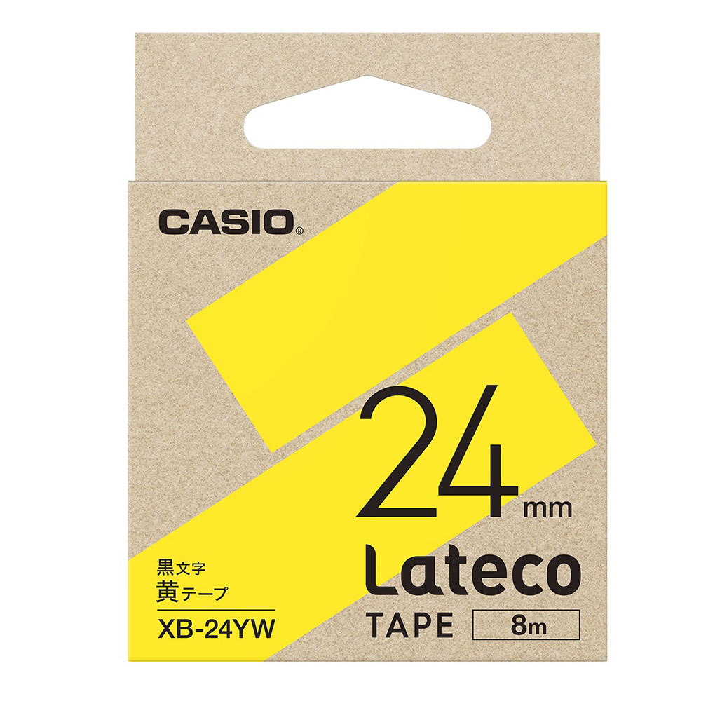 カシオ XB-24YW ラテコ詰め替え用テープ（24 幅/黄テープ/黒文字）CASIO Lateco[XB24YW] 返品種別A