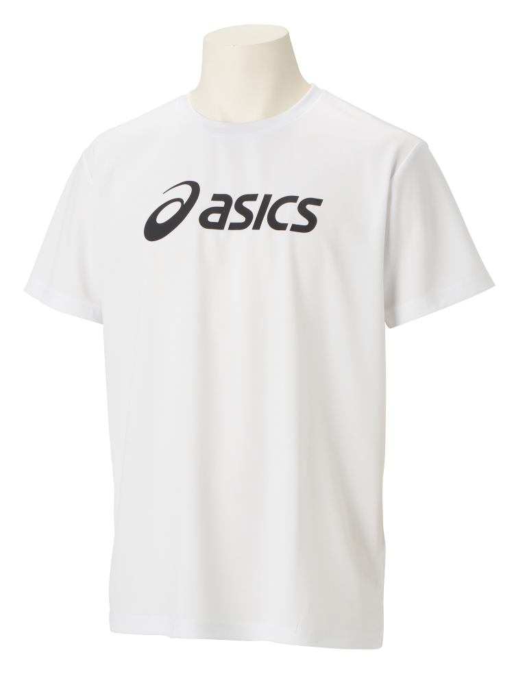 アシックス 2031E020-100-XL メンズ ドライ スパイラルロゴ半袖シャツ（ブリリアントホワイト×パフォーマンスブラック・サイズ：XL）ES
