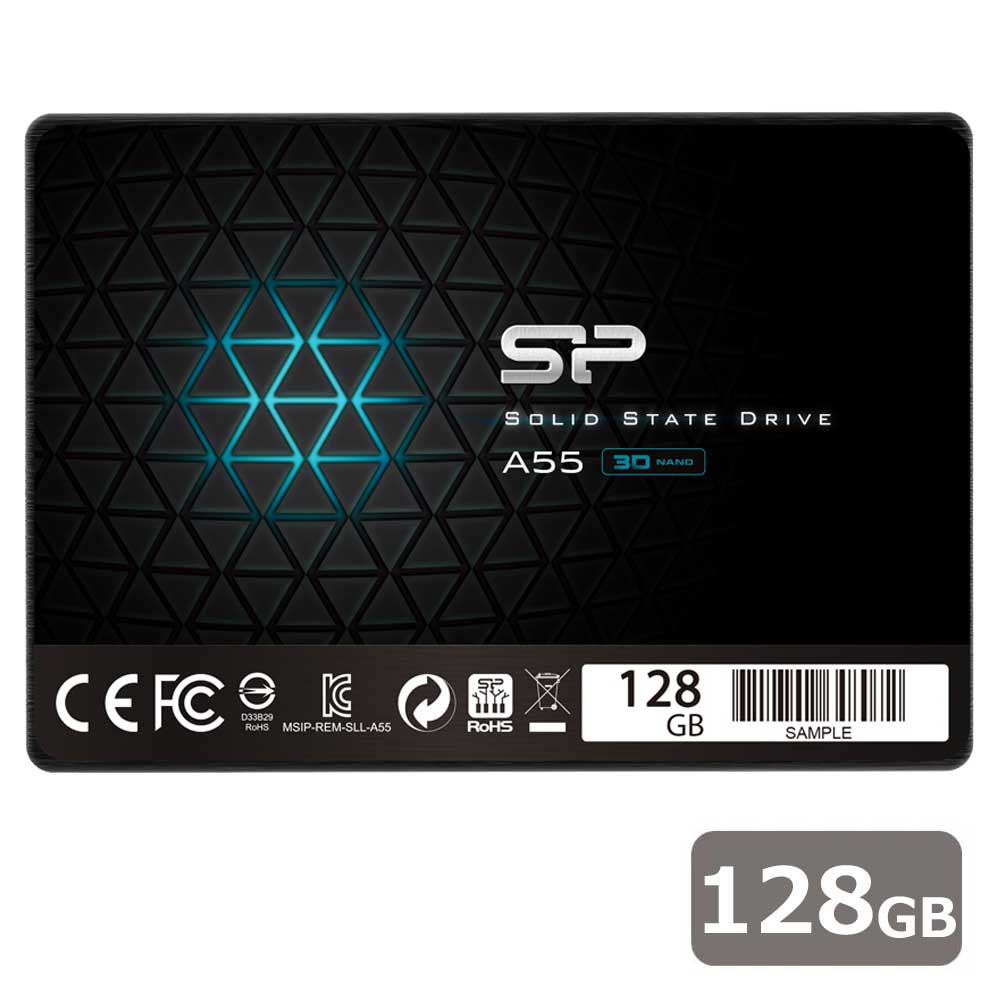 SiliconPower（シリコンパワー） Ace A55シリーズ SATA III(6Gb/s) 2.5インチ内蔵SSD 128GB メーカー3年保証 SPJ128GBSS3A55B返品種別B