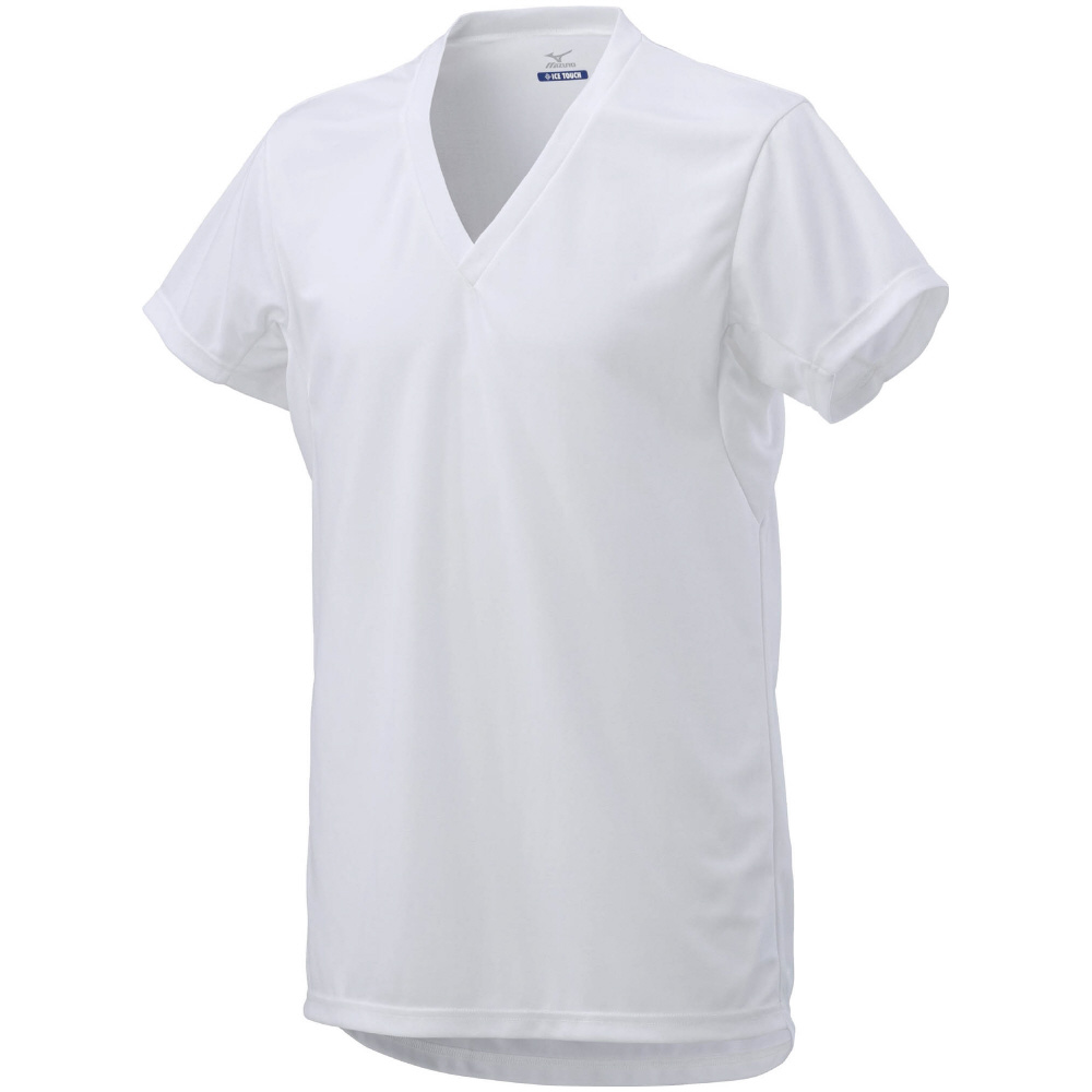 ミズノ メンズ アイスタッチ クイックドライ アンダー Vネック 半袖シャツ（ホワイト・サイズ：L） C2JAA10301L返品種別A