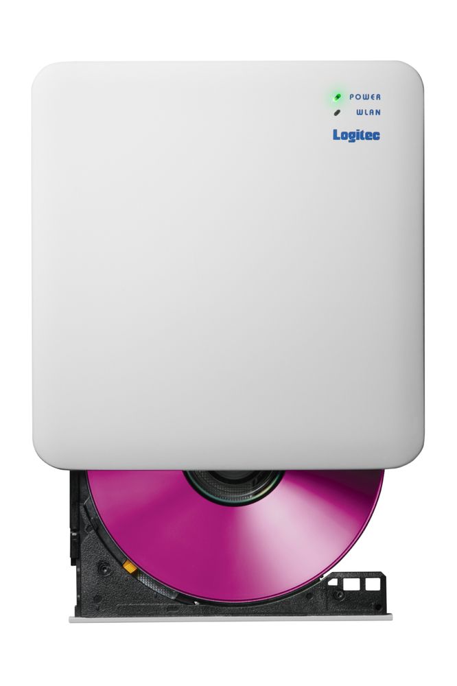 Logitec LDR-SM2WURWH スマホ タブレット用 外付け CDレコーダー ドライブ Wi-Fi ワイヤレス接続 2.4GHz [LDRSM2WURWH] 返品種別A