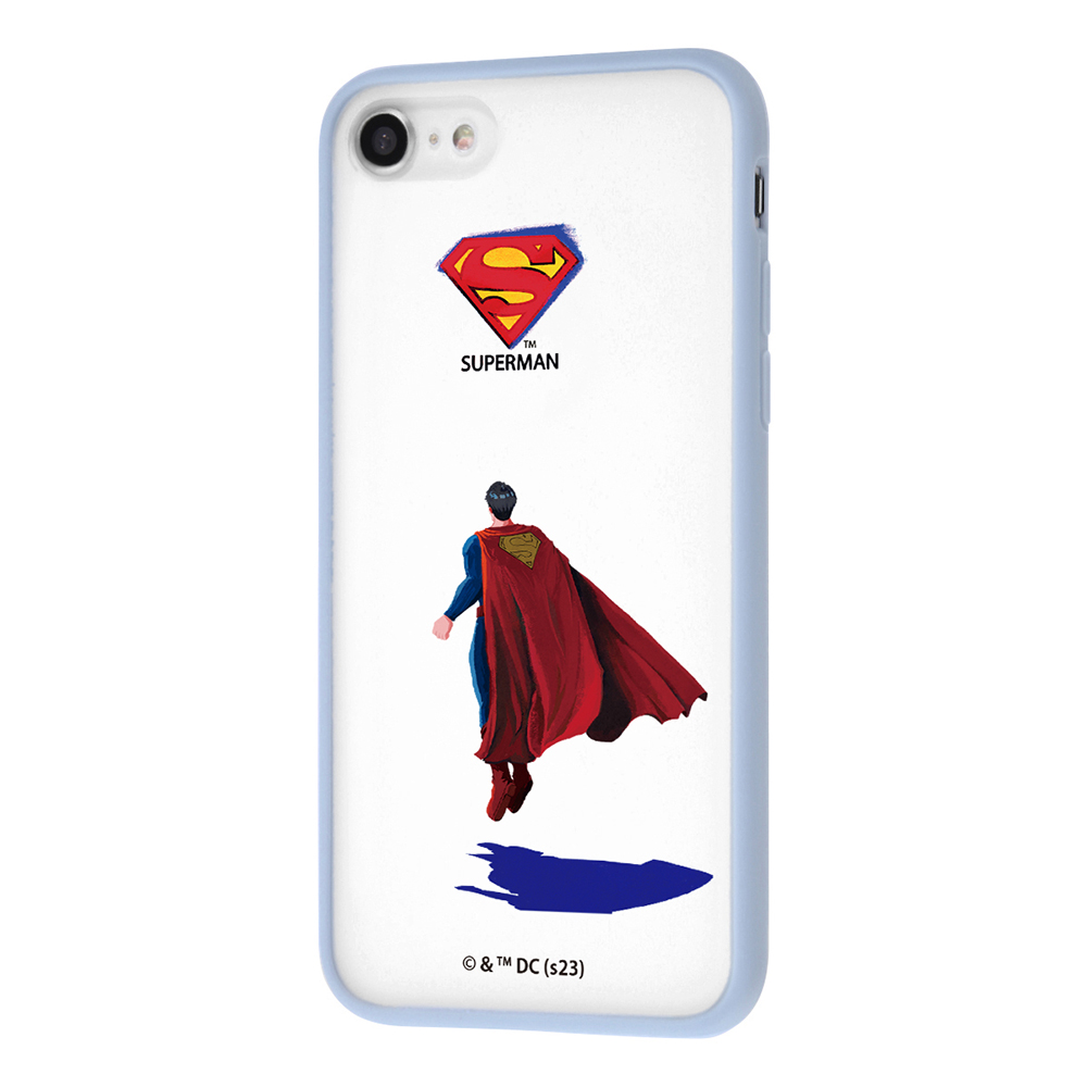 イングレム IJ-WP34BS4WA/SM6 iPhone SE(第3/2世代)/8/7用 『スーパーマン』マットハイブリッドケース SHEER（スーパーマン/うしろ姿）[I