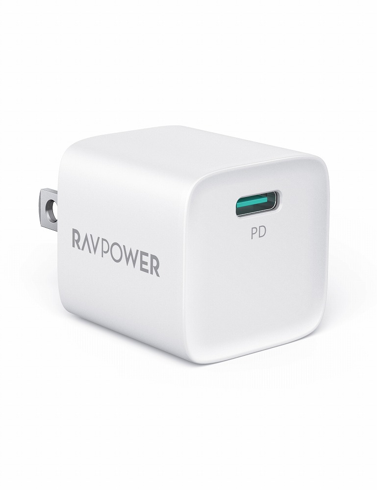 RAVPower RP-PC1027 WH PD20W USB-C 1ポート 急速充電器（ホワイト）[RPPC1027WH] 返品種別A