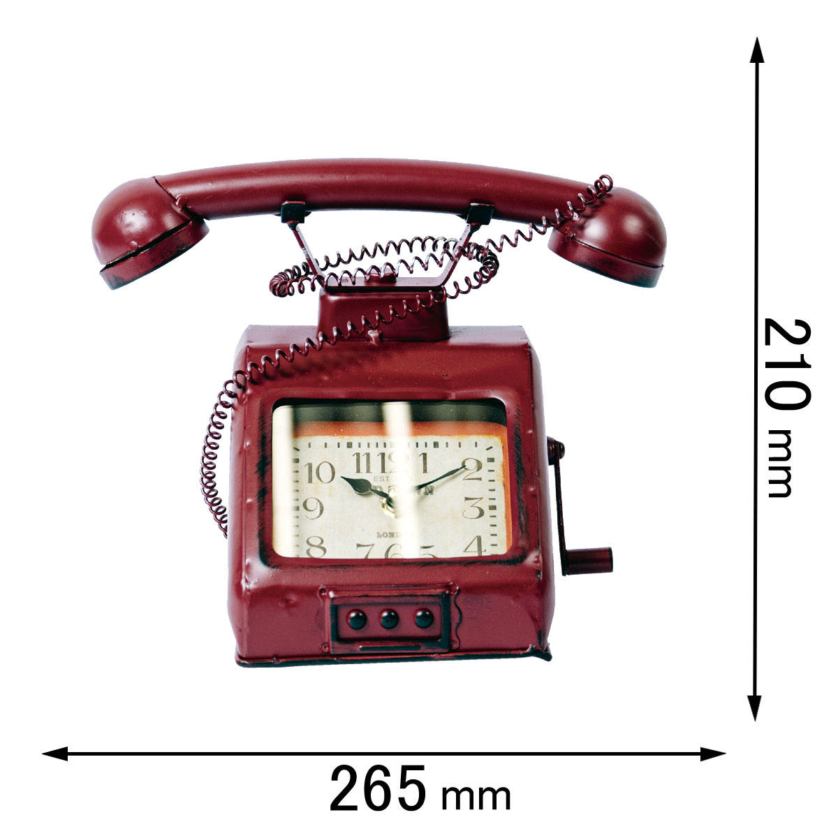 アンファンス 置き時計 ヴィンテージモチーフクロック telephone テレフォン（レッド）EN FANCE EF-CL12RD[EFCL12RD] 返品種別A