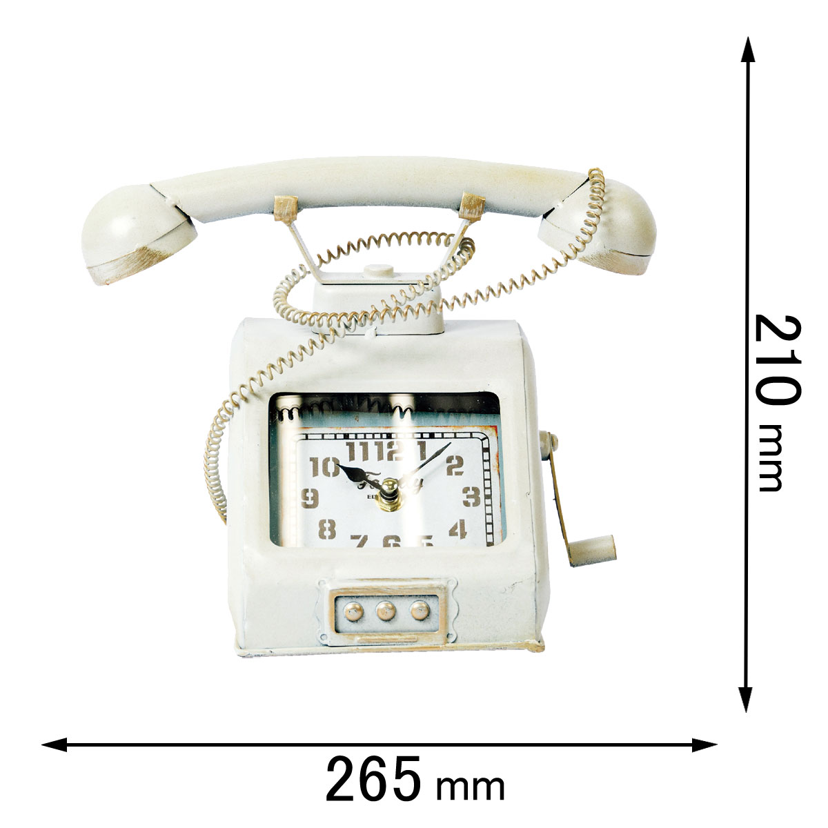 アンファンス 置き時計 ヴィンテージモチーフクロック telephone テレフォン（ホワイト）EN FANCE EF-CL12WH[EFCL12WH] 返品種別A