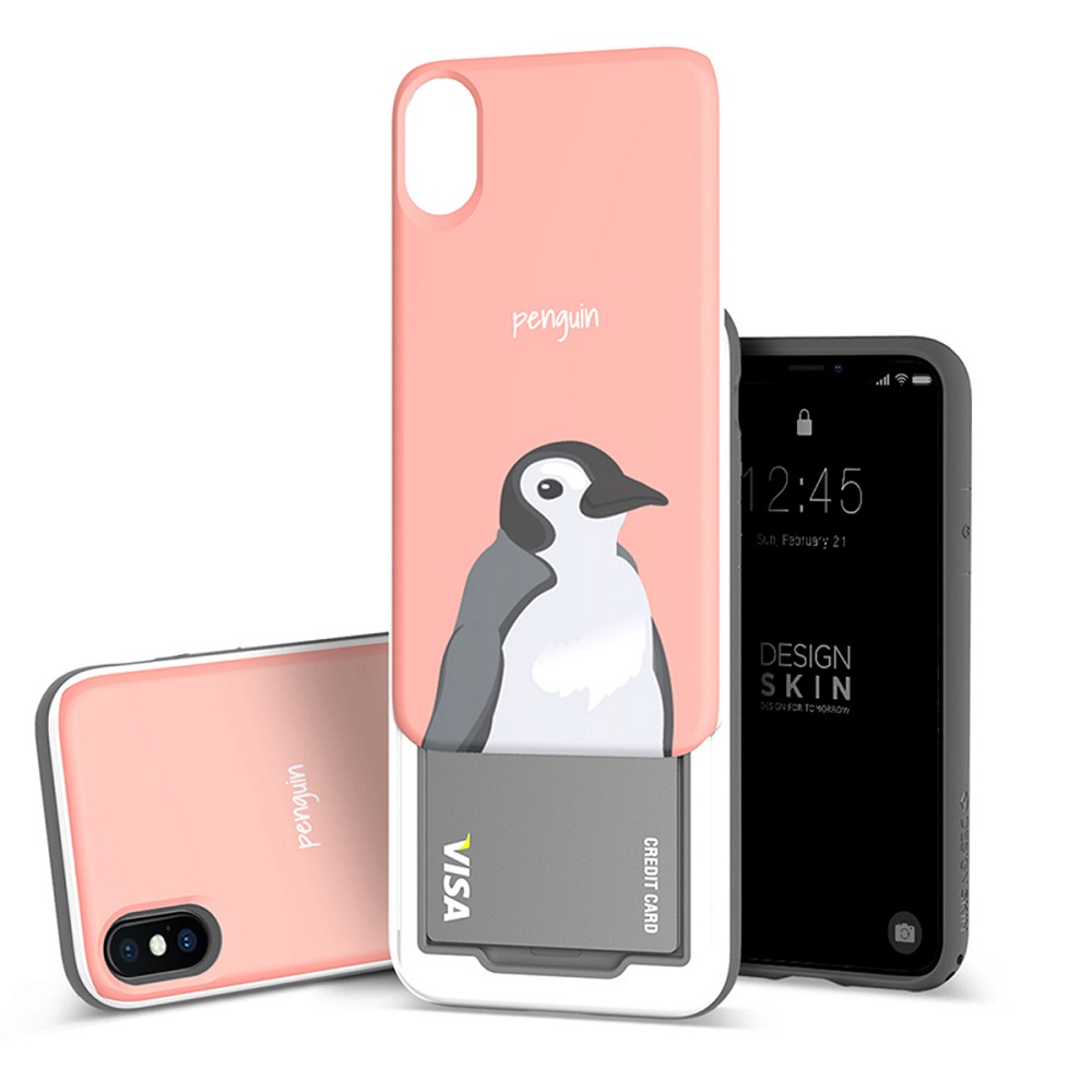 Design Skin DSK14682I58 iPhone XS/X用 SLIDER GRAPHIC（ペンギン）[DSK14682I58] 返品種別A