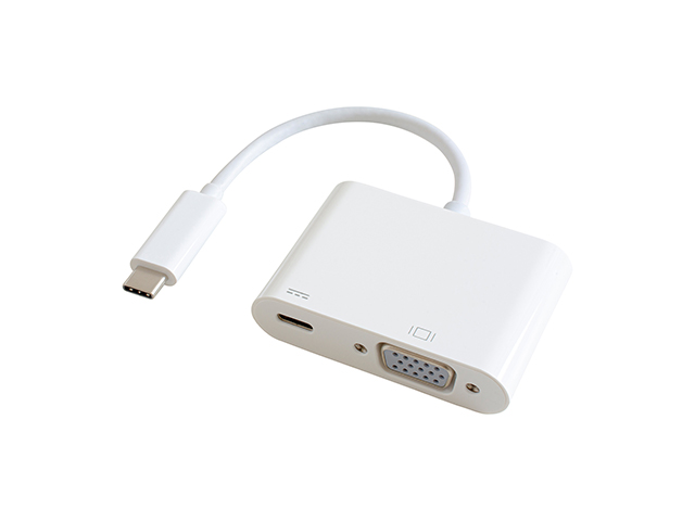 GOPPA（ゴッパ） USB Power Delivery対応 Type-C接続 VGA（ミニD-sub15pin）映像出力/充電アダプター（ホワイト） GP-CV15H/W返品種別A