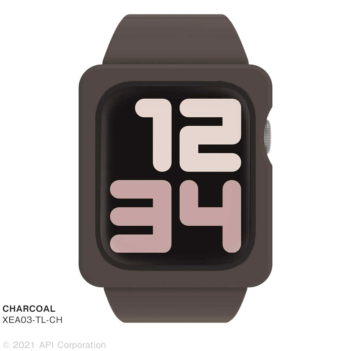 アピロス XEA03-TL-CH Apple Watch Series 6/5/4/SE 44mm用 バンドケース（チャコール）[XEA03TLCH] 返品種別A