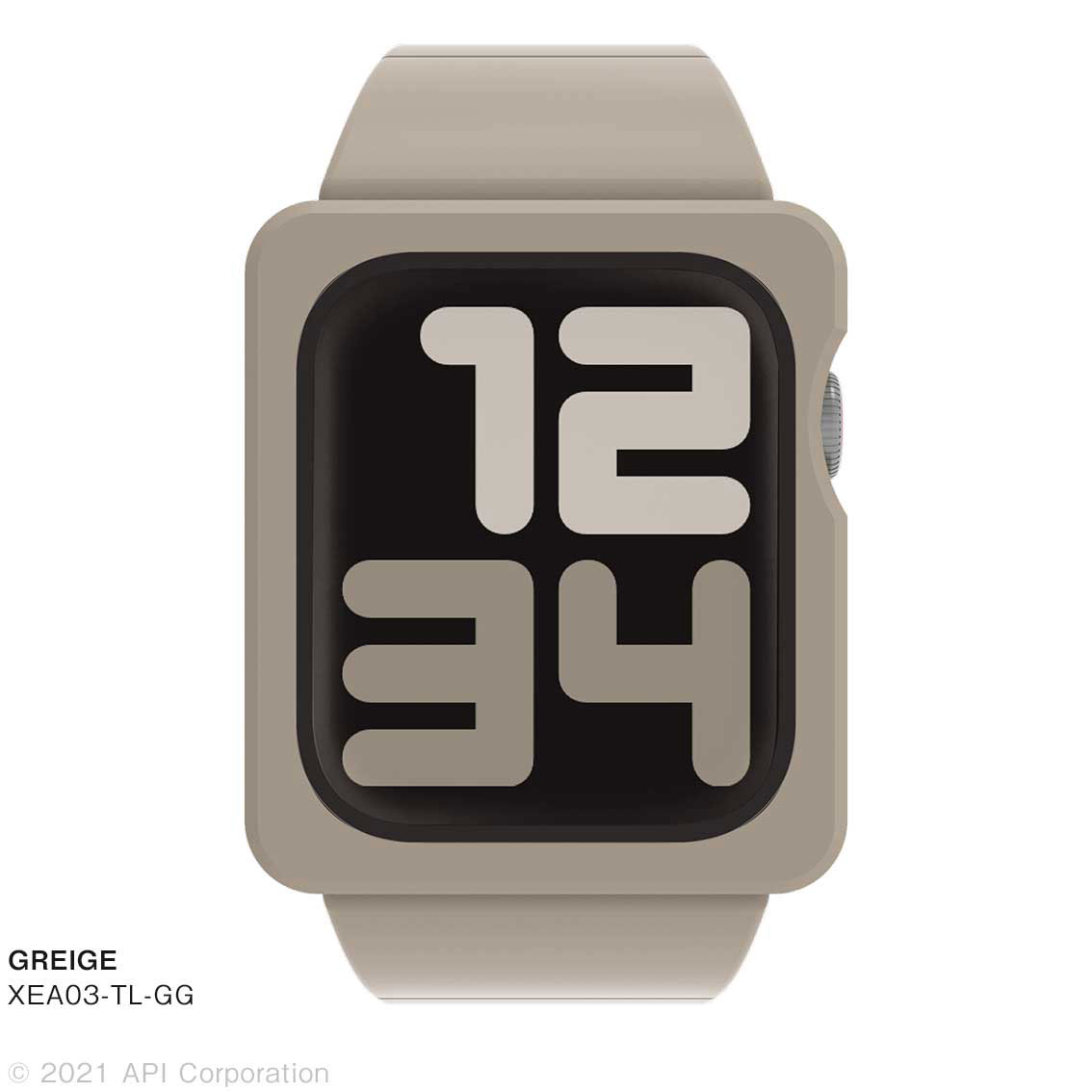 アピロス XEA03-TL-GG Apple Watch Series 6/5/4/SE 44mm用 バンドケース（グレージュ）EYLE（アイル）[XEA03TLGG] 返品種別A