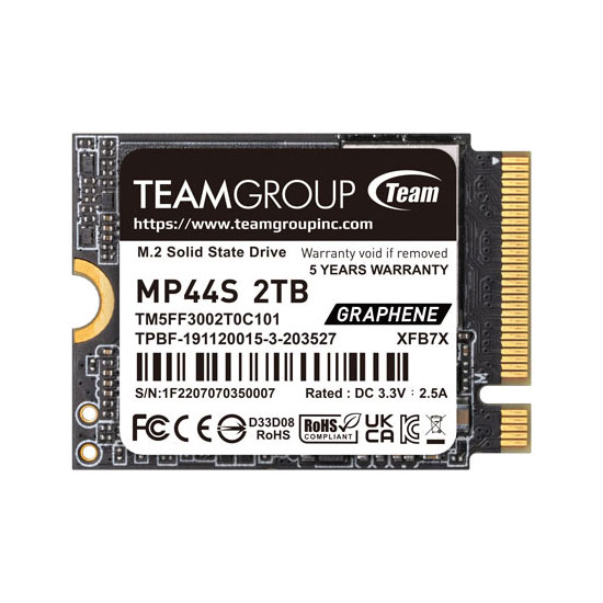 Team（チーム） Team Gen4x4 M.2 2230 PCIe NVMe MP44Sシリーズ 2TB【Steam Deck動作確認済み】 TM5FF3002T0C101返品種別B