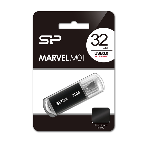 SiliconPower（シリコンパワー） USB3.0/2.0対応 USBフラッシュメモリ 32GB（ブラック） Marvel M01 SP-UFD32GBBK3返品種別A