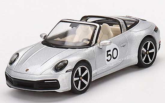 MINI−GT 1/64 ポルシェ 911 タルガ 4S ヘリテージデザインエディション GTシルバーメタリック(左ハンドル)【MGT00507-L】ミニカー 返品