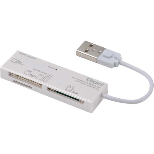 ナカバヤシ CRW-5M52NW USB2.0 マルチカードリーダー・ライター（ホワイト）[CRW5M52NW] 返品種別A