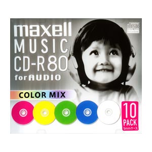 マクセル CDRA80MIX.S1P10S 音楽用CD-R80分10枚パックmaxell カラーMIX[CDRA80MIXS1P10S] 返品種別A
