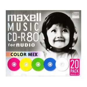 マクセル CDRA80MIX.S1P20S 音楽用CD-R80分20枚パックmaxell カラーMIX[CDRA80MIXS1P20S] 返品種別A