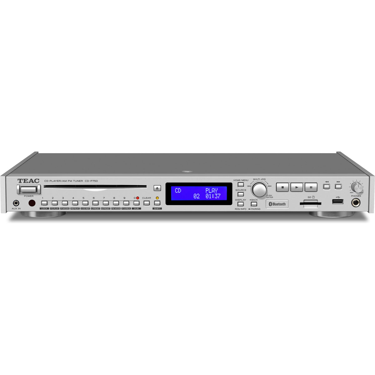 ティアック CD-P750 マルチ機能CDプレーヤー・AM/FM (シルバー)TEAC[CDP750] 返品種別A