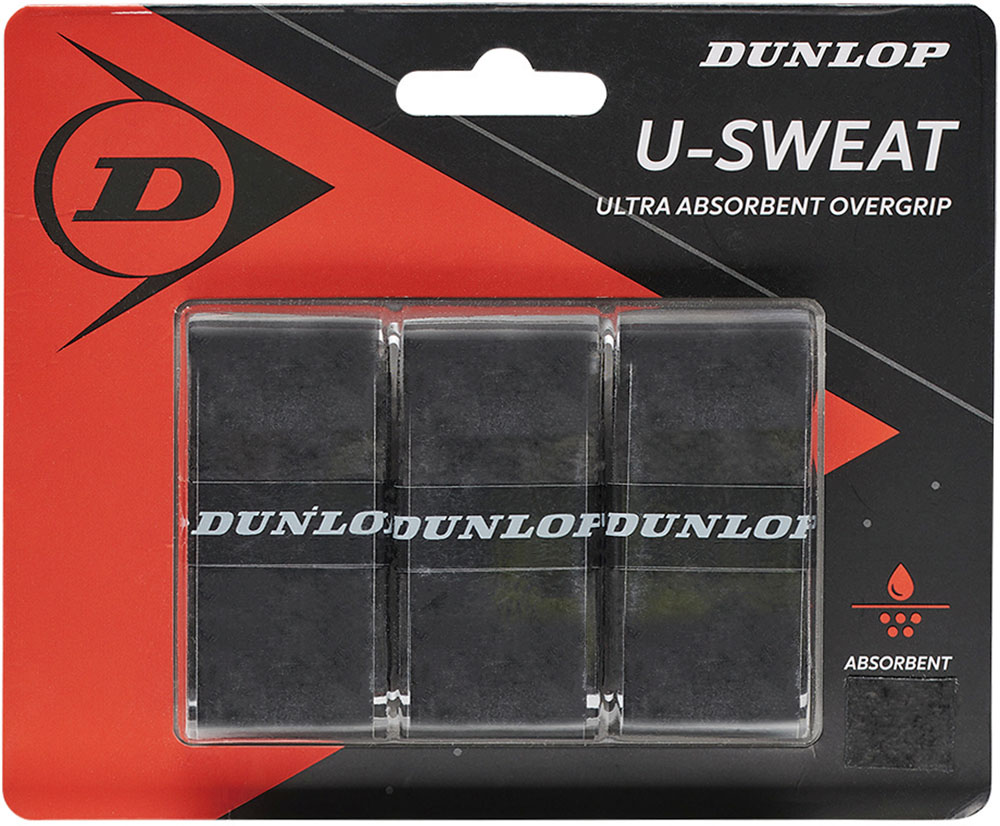 ダンロップ DUN-DTA2041-900 オーバーグリップ ドライタイプ（ブラック・3本入）DUNLOP U-SWEAT 3PC[DUNDTA2041900] 返品種別A