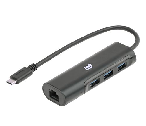 ラトックシステム RS-UCLAN-H3 USB Type-C ギガビット対応LANアダプター USBハブ（USB Ax3ポート）付き[RSUCLANH3] 返品種別A