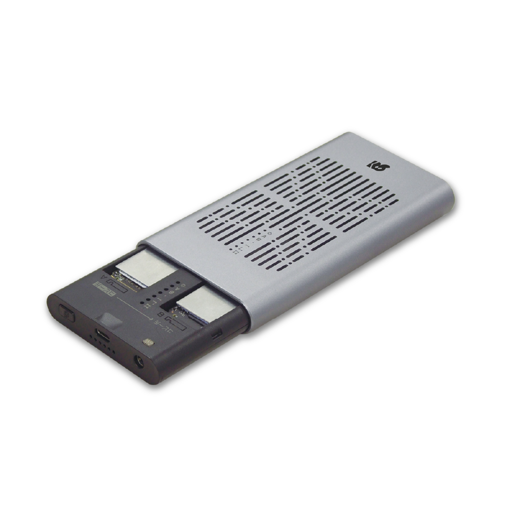 ラトックシステム RS-ECM2-U32C USB3.2 Gen2x2 M.2 SSDケース（クローン機能搭載・NVMe 2台用）[RSECM2U32C] 返品種別A