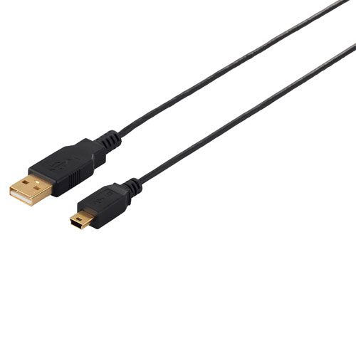 バッファロー BSUAMNSM210-BK USB2.0ケーブル (A to miniB) スリム 1m（ブラック）BSUAMNSM2シリーズ[BSUAMNSM210BK] 返品種別A