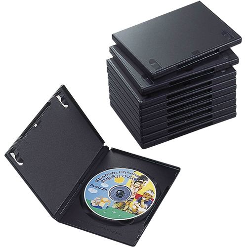 エレコム CCD-DVD03BK DVDトールケース、1枚収納、10個入(ブラック)[CCDDVD03BK] 返品種別A
