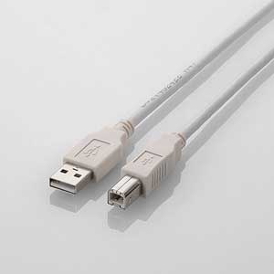 エレコム U2C-BN50WH USB2.0ケーブル A-B 5.0m 0.5A（ホワイト）[U2CBN50WH] 返品種別A