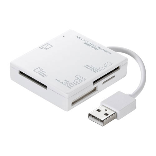 サンワサプライ ADR-ML15WN USB2.0 カードリーダー（ホワイト）[ADRML15WN] 返品種別A