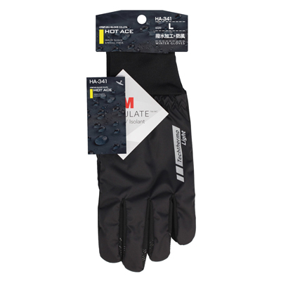 おたふく手袋 HA-341-M(オタフク) ホットエース 撥水手袋（ブラック・サイズ：M）[HA341Mオタフク] 返品種別B