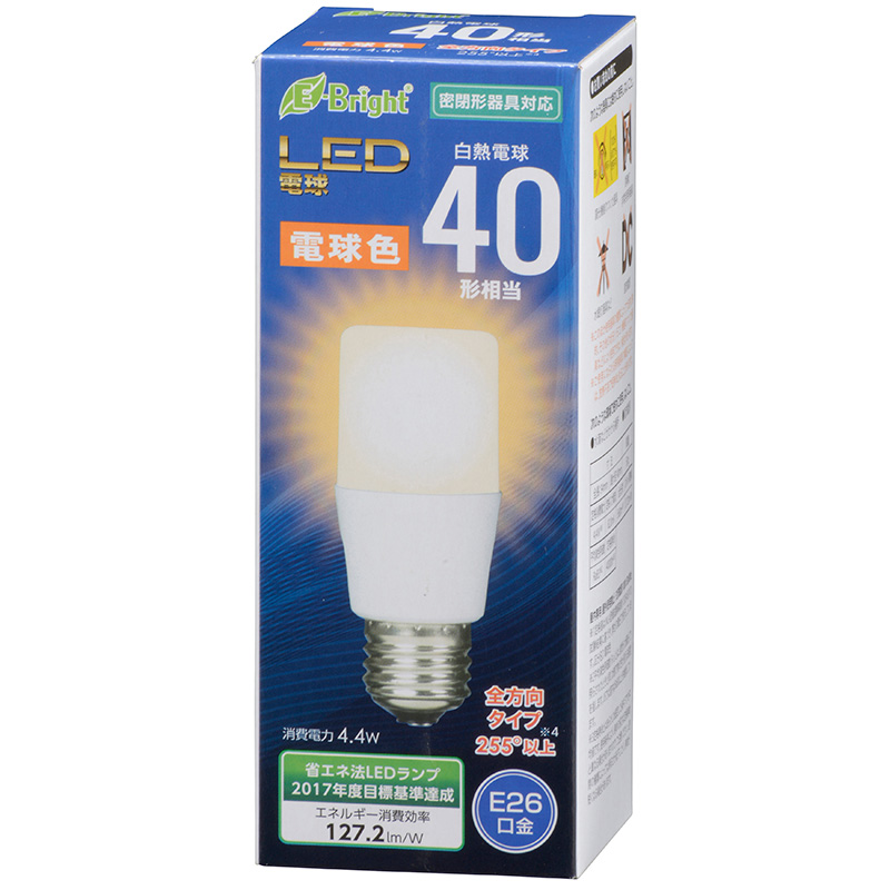 オーム LDT4L-G AG20 LED電球 T形 560lm（電球色相当）OHM[LDT4LGAG20] 返品種別A