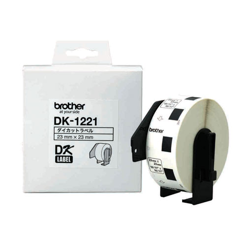 ブラザー DK-1221 P-Touch用・DKプレカットラベル 食品表示用ラベル 白/黒文字 23×23mm[DK1221] 返品種別A