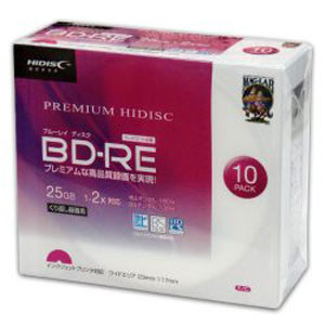 HIDISC HDVBE25NP10SC 2倍速対応BD-RE 10枚パック 25GB ホワイトプリンタブルハイディスク[HDVBE25NP10SC] 返品種別A