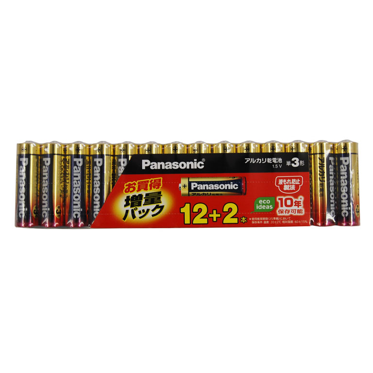 パナソニック LR6XJSP/14S アルカリ乾電池単3形 12本パック＋2本パック（増量パック）Panasonic[LR6XJSP14S] 返品種別A