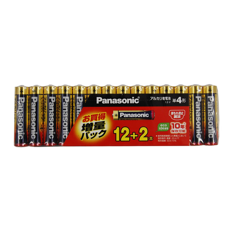 パナソニック LR03XJSP/14S アルカリ乾電池単4形 12+2本パック（増量パック）Panasonic[LR03XJSP14S] 返品種別A