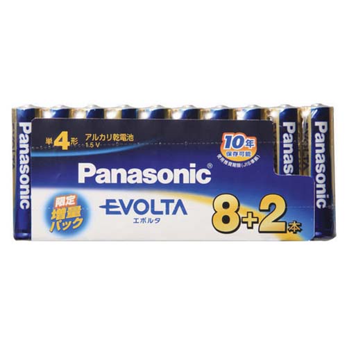 パナソニック LR03EJSP/10S アルカリ乾電池単4形 8＋2本パック(増量パック)Panasonic EVOLTA[LR03EJSP10S] 返品種別A
