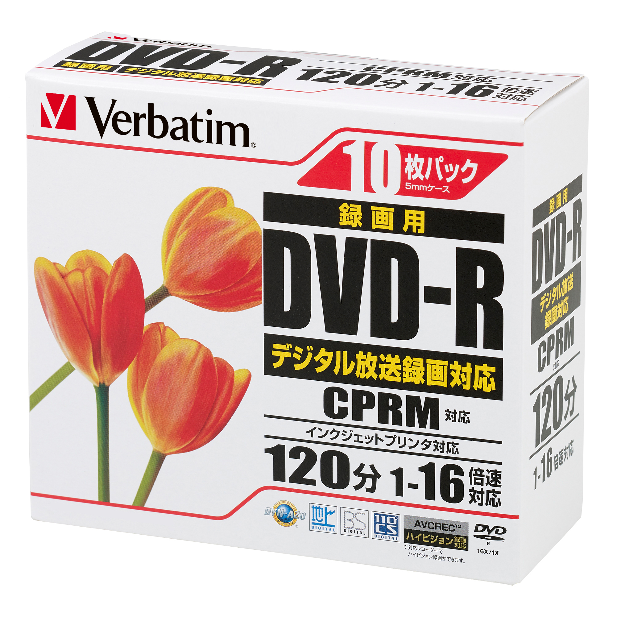 バーベイタム VHR12JPP10 16倍速対応DVD-R 10枚パック 4.7GB ホワイトプリンタブルVerbatim[VHR12JPP10] 返品種別A