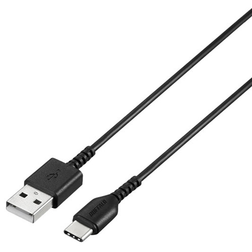 バッファロー BSMPCAC110BK USB2.0ケーブル 1.0m（A to C）ブラック[BSMPCAC110BK] 返品種別A