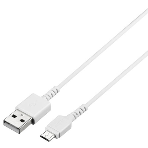 バッファロー BSMPCMB110WH USB2.0ケーブル 1.0m（A to microB）ホワイト[BSMPCMB110WH] 返品種別A